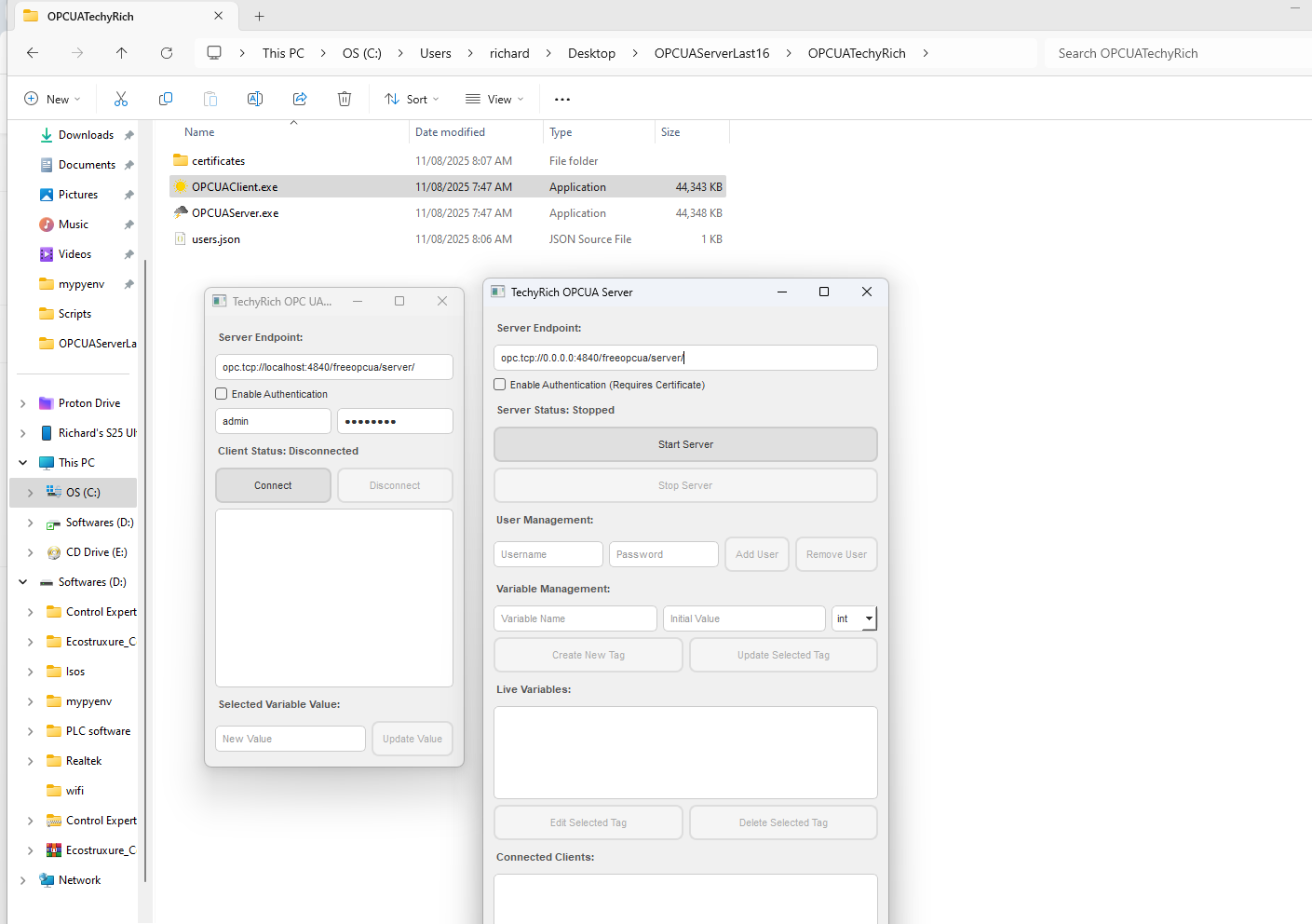 variables.json and users.json files.